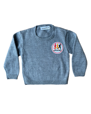 Capsule JO 2024 - Pull gris tricoté main laine - 2/3 ans