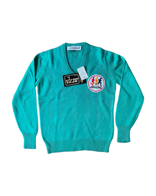 Capsule JO 2024 - Pull 70s col V vert - 5/6 ans