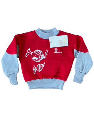 Sweatshirt poisson rouge et gris - 12/18 mois