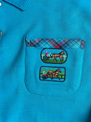 Turquoise button-down collar sweatshirt - 10 years