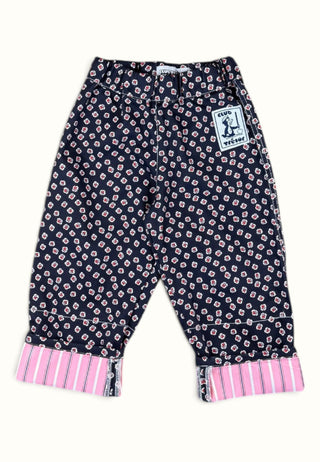 Raspberry grow-with-me pants (light pink hem)