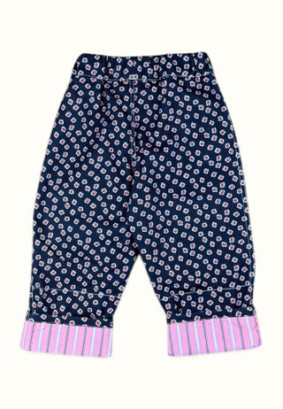 Raspberry grow-with-me pants (light pink hem)