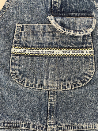 “Little Fish of Love” denim overalls – 18 months