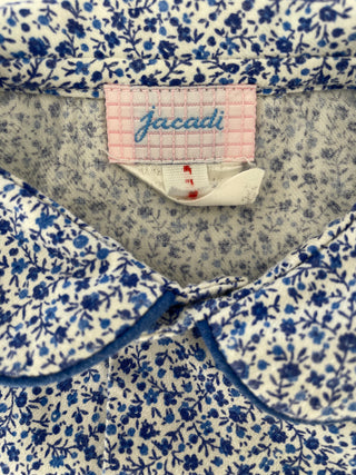 Chemise Jacadi fleurs bleues  - 6 mois