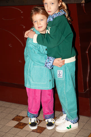 Ensemble Workwear veste et pantalon vert et bleu
