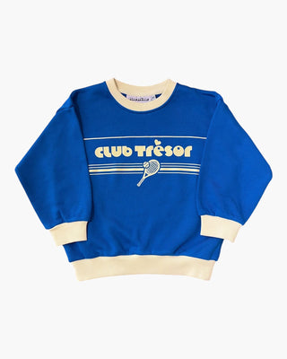 Sweatshirt Club Trésor Tennis bleu roi et crème