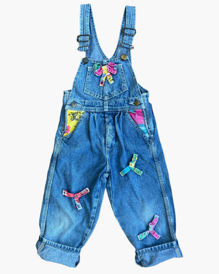 Salopette en jean détails nœuds - 2 ans