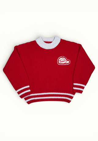 Pull Heritage col rond rouge