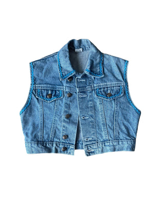 90's sleeveless denim jacket - 4/5 years