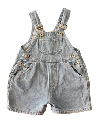 Washed denim short overalls - 18 months